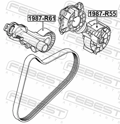 Rolo de reguladora de tensão da correia de transmissão para Citroen C5  III  RW
