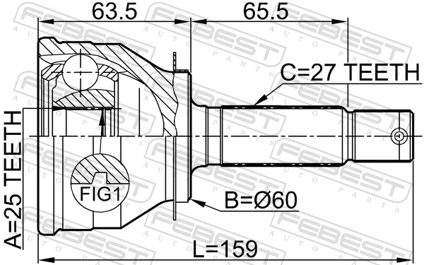 Junta homocinética externa dianteira para Hyundai Sonata III 