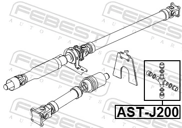ASTJ200 Febest Cruzeta da junta universal traseira
