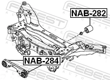 NAB282 Febest Bloco silencioso de viga traseira (de plataforma veicular)
