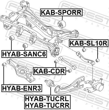 KABSL10R Febest Bloco silencioso da barra Panhard (de suspensão traseira)