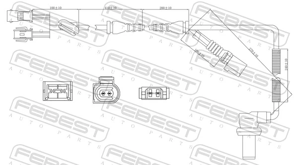 23606010 Febest Sensor dianteiro de ABS