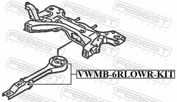 VWMB6RLOWRKIT Febest Coxim (suporte) traseiro de motor