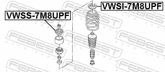 VWSI7M8UPF Febest Copo de suporte superior de mola dianteira