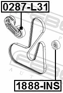 Rolo de reguladora de tensão da correia de transmissão 12657189 Peugeot/Citroen