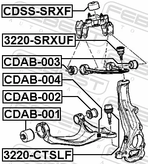 3220SRXUF Febest Suporte de esfera superior