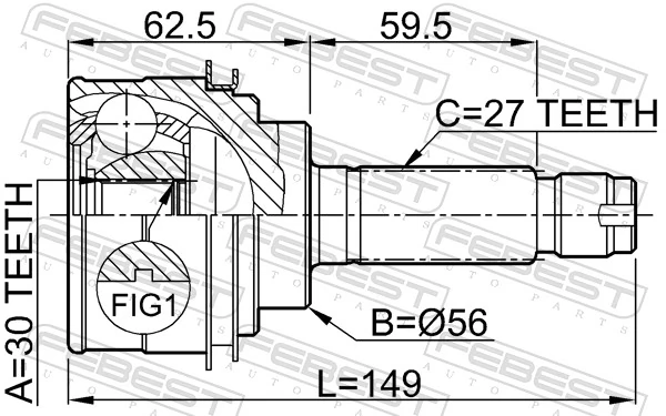 Junta homocinética externa dianteira Subaru Impreza III GH