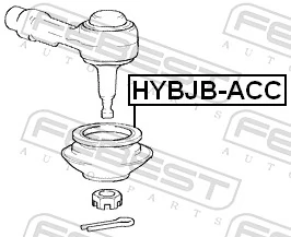 HYBJBACC Febest Bota de proteção da ponta de direção