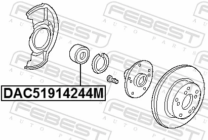 DAC51914244M Febest Rolamento de cubo dianteiro
