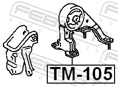 TM105 Febest Coxim (suporte) traseiro de motor
