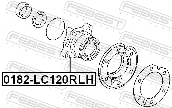 0182LC120RLH Febest Cubo traseiro esquerdo