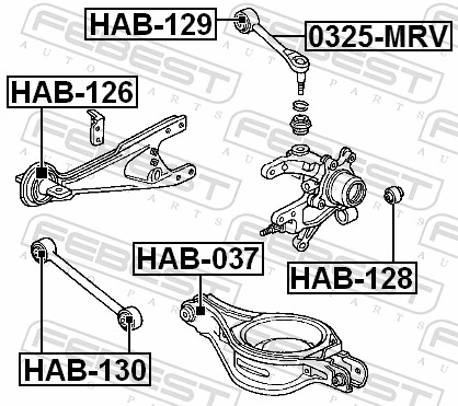 HAB130 Febest Bloco silencioso da barra Panhard (de suspensão traseira)