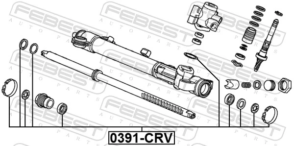 0391CRV Febest Kit de reparação da cremalheira da direção (do mecanismo), (kit de vedantes)