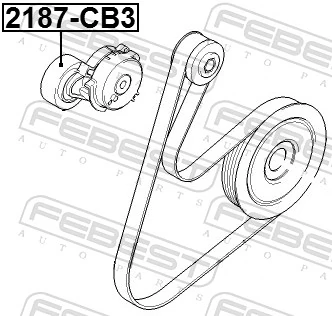 2187CB3 Febest Reguladora de tensão da correia de transmissão