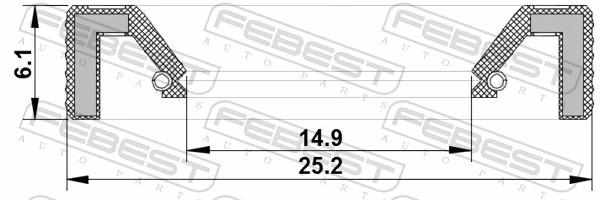 95KAY16250609X Febest Vedação da haste de mudança da caixa de mudança
