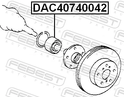 DAC40740042 Febest Rolamento de cubo dianteiro