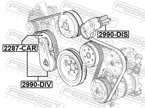 Reguladora de tensão da correia de transmissão Land Rover Discovery IV L319