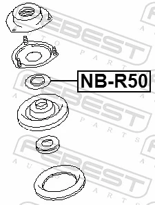 NBR50 Febest Rolamento de suporte do amortecedor dianteiro