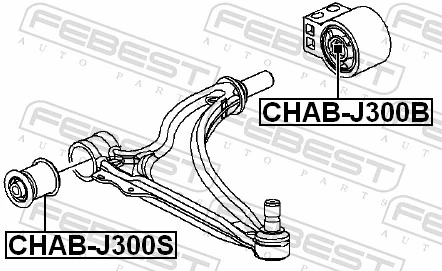 CHABJ300S Febest Bloco silencioso dianteiro do braço oscilante inferior