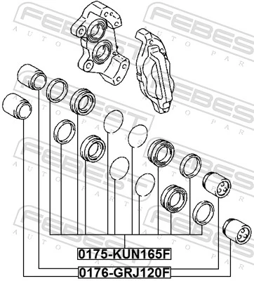Kit de reparação de suporte do freio dianteiro para Toyota Hilux  GUN12, GUN13