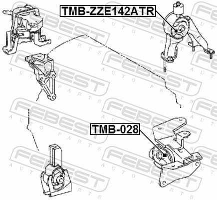 TMBZZE142ATR Febest Coxim (suporte) traseiro de motor