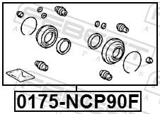 0175NCP90F Febest Kit de reparação de suporte do freio dianteiro