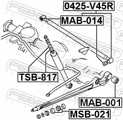 0425V45R Febest Barra Panhard de suspensão traseira
