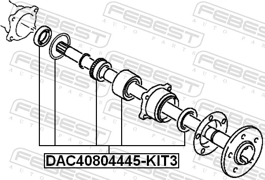 DAC40804445KIT3 Febest Rolamento de cubo traseiro