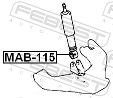 MAB115 Febest Bloco silencioso de amortecedor dianteiro