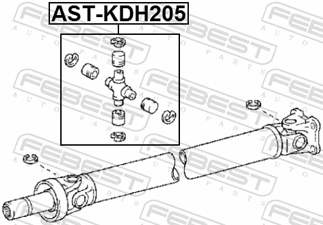 ASTKDH205 Febest Cruzeta da junta universal traseira