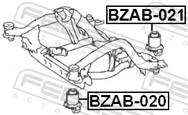 BZAB021 Febest Bloco silencioso (coxim) de viga dianteira (de plataforma veicular)