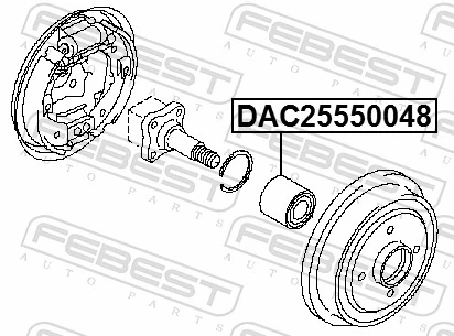 DAC25550048 Febest Rolamento de cubo traseiro