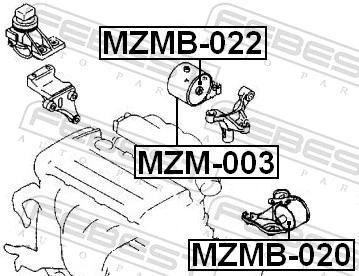  Coxim (suporte) traseiro de motor Mazda 626 IV sedan (GE) (1992 - 1997) IV