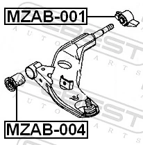 Compre GA2A34470 Hyundai/Kia Bloco silencioso dianteiro do braço oscilante inferior