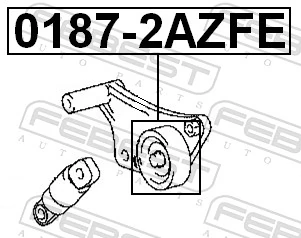 01872AZFE Febest Rolo de reguladora de tensão da correia de transmissão