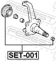 SET001 Febest Bucim de extremidade do eixo dianteiro