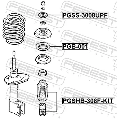 PGSS3008UPF Febest Suporte de amortecedor dianteiro