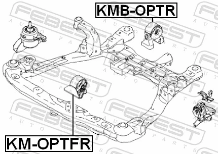 KMOPTFR Febest Coxim (suporte) dianteiro de motor