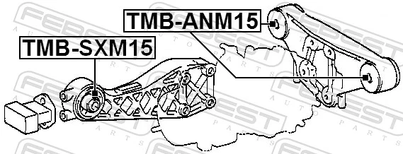 TMBSXM15 Febest Bloco silencioso dianteiro de travessa de fixação de redutor traseiro