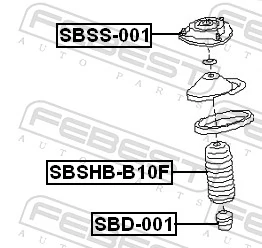SBSS001 Febest Suporte de amortecedor dianteiro