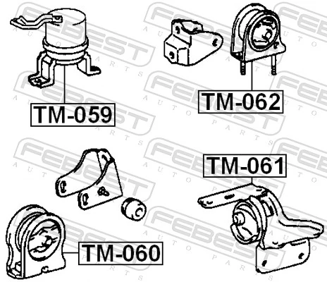Coxim (suporte) dianteiro de motor Toyota RAV4 I Cabrio SXA 10