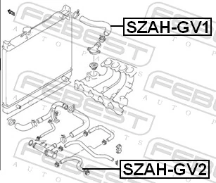 SZAHGV1 Febest Mangueira (cano derivado) do radiador de esfriamento superior