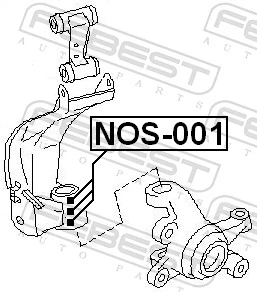 NOS001 Febest Rolamento do pino de apoio dianteiro
