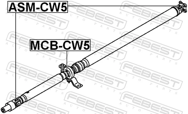 ASMCW5 Febest Cruzeta da junta universal traseira
