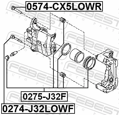 0274J32LOWF Febest Guia de suporte dianteiro