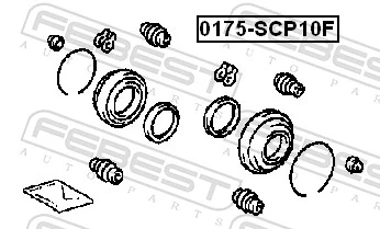  Kit de reparação de suporte do freio dianteiro Toyota Yaris VERSO monovolume (NCP2) (1999 - 2005) VERSO