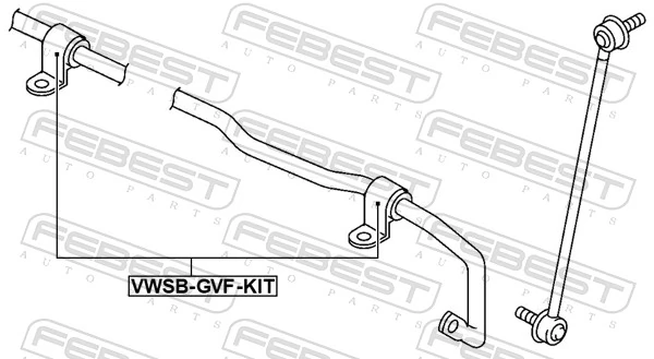 VWSBGVFKIT Febest Kit de reparação de estabilizador dianteiro