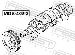 Polia de cambota para Mitsubishi Lancer VI CJ, CP