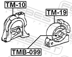 TM19 Febest Coxim (suporte) dianteiro de motor