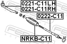 Compre Bota de proteção do mecanismo de direção (de cremalheira) Nissan Tiida 